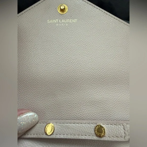 Yves Saint Laurent Cassandre Monogram Bag Blush Pink with Gold wallet on chain - Picture 10 of 15